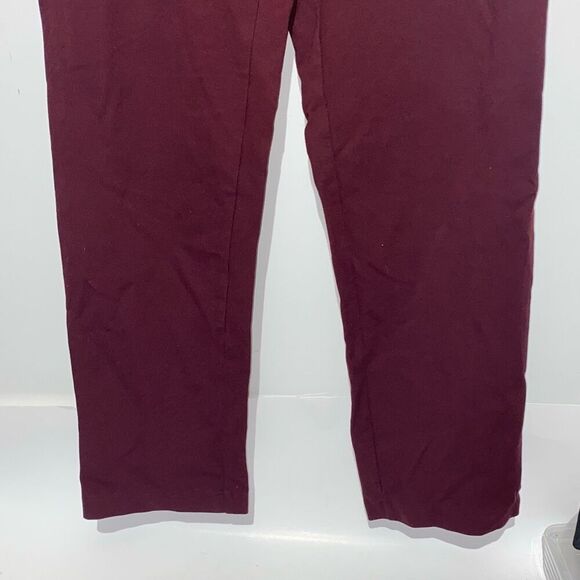 Liz Claiborne Women's Burgundy Straight Leg Mid Rise Pull On Pants Size Large - Picture 2 of 9